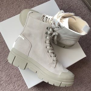 Nordstrom Cream Lace Up Booties